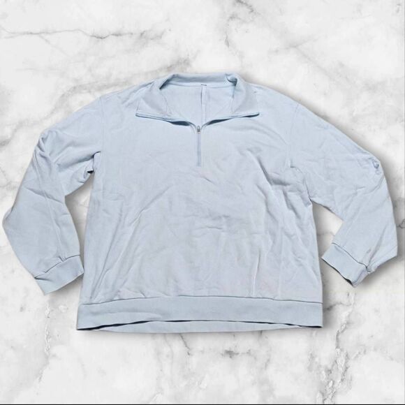 Lululemon Mens Light Blue XL Long Sleeve Quarter Zip - Picture 1 of 2